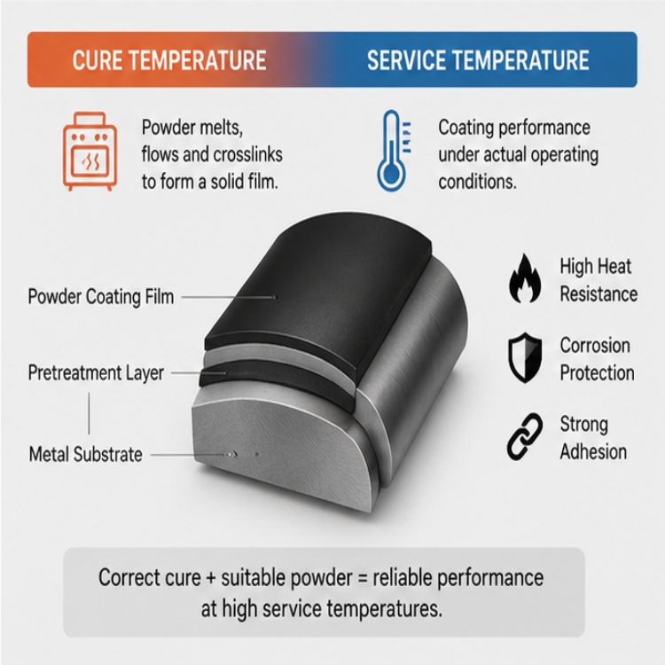 High Temperature Powder Coating Cure Temperature vs Service Temperature